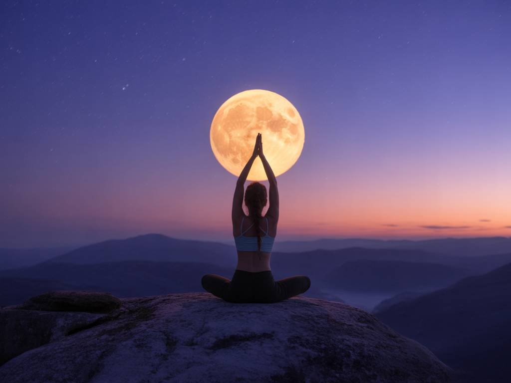 Salutation lune : la séquence féminine pour équilibrer corps et esprit